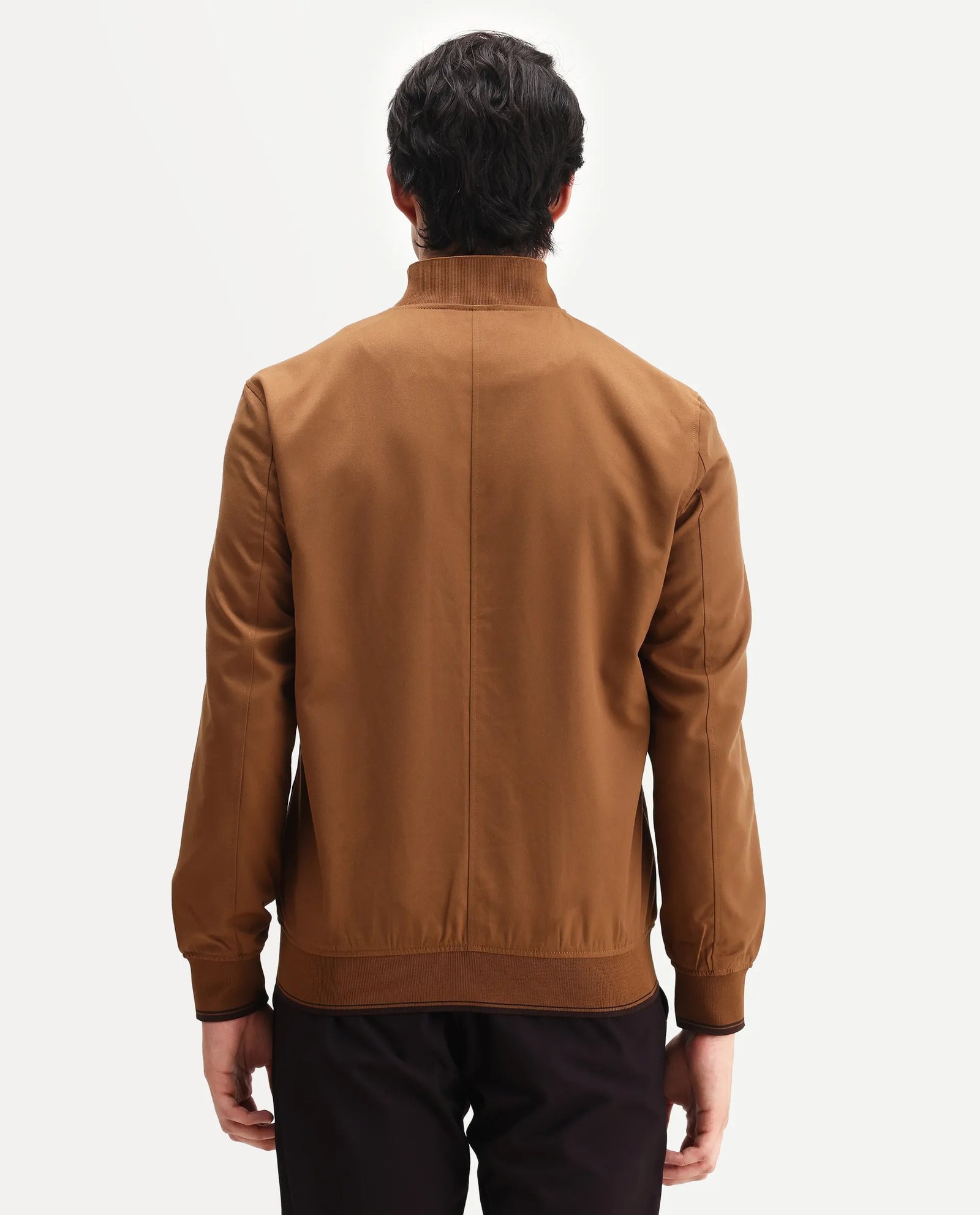 Rare Rabbit Men's Bomto Light Brown Polyester Blend Fabric High Neck Relaxed Plain Jacket - Image 7