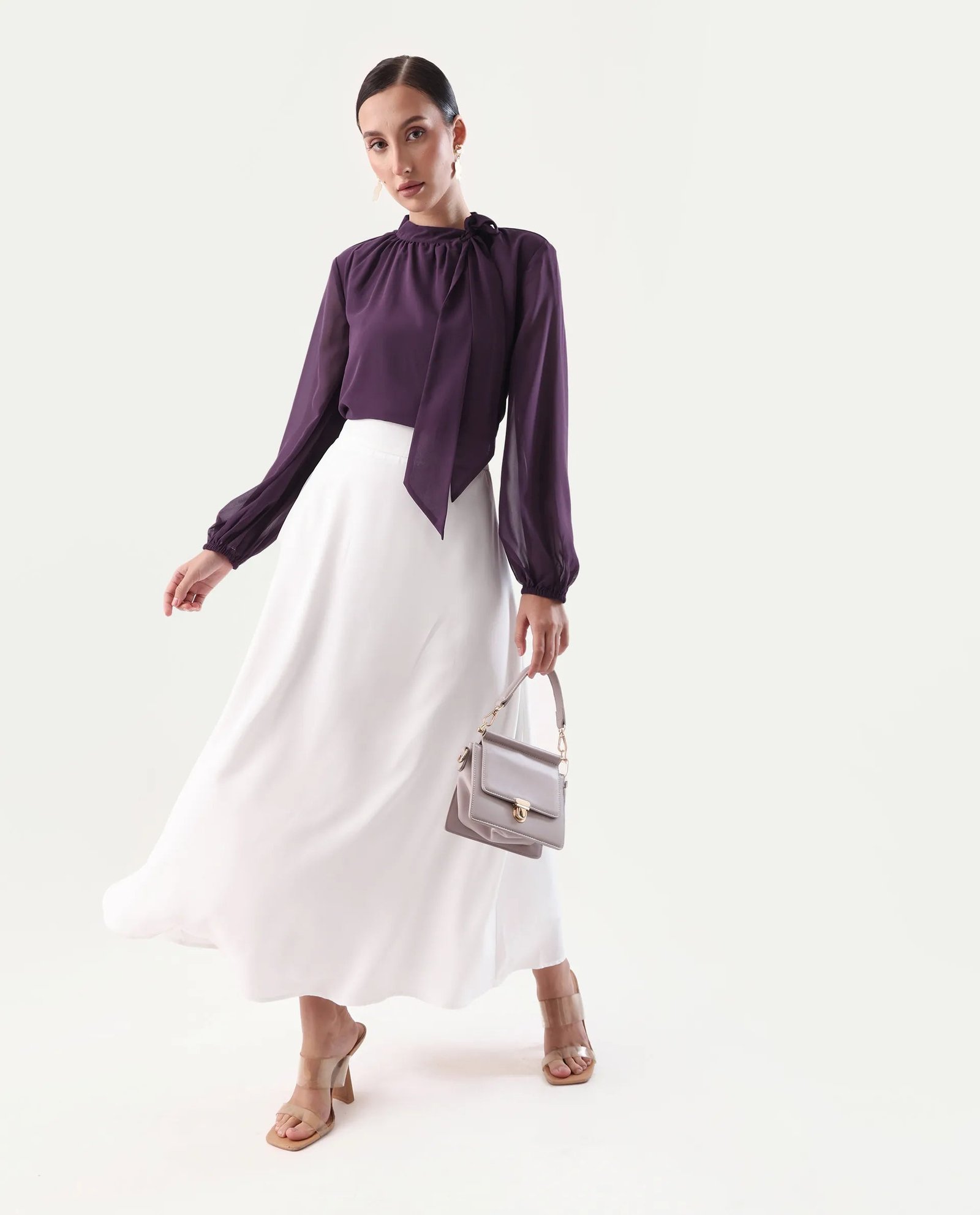 Rareism Women's Elden Maroon Polyester Tie-Up Neck Regular Fit Plain Top - Image 2