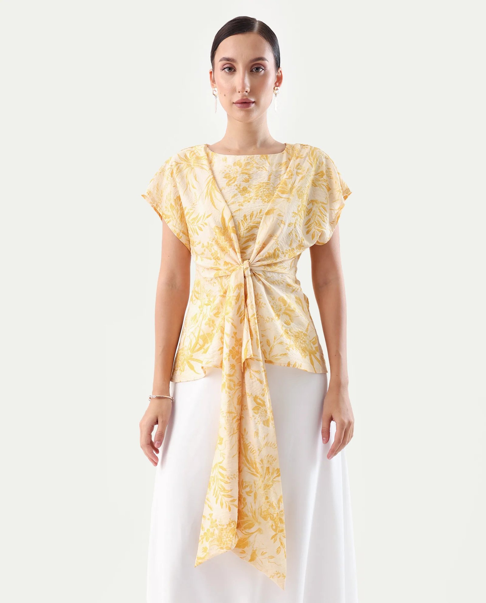 Rareism Women's Nuand Beige Viscose Blend V-Neck Regular Fit Top - Image 3