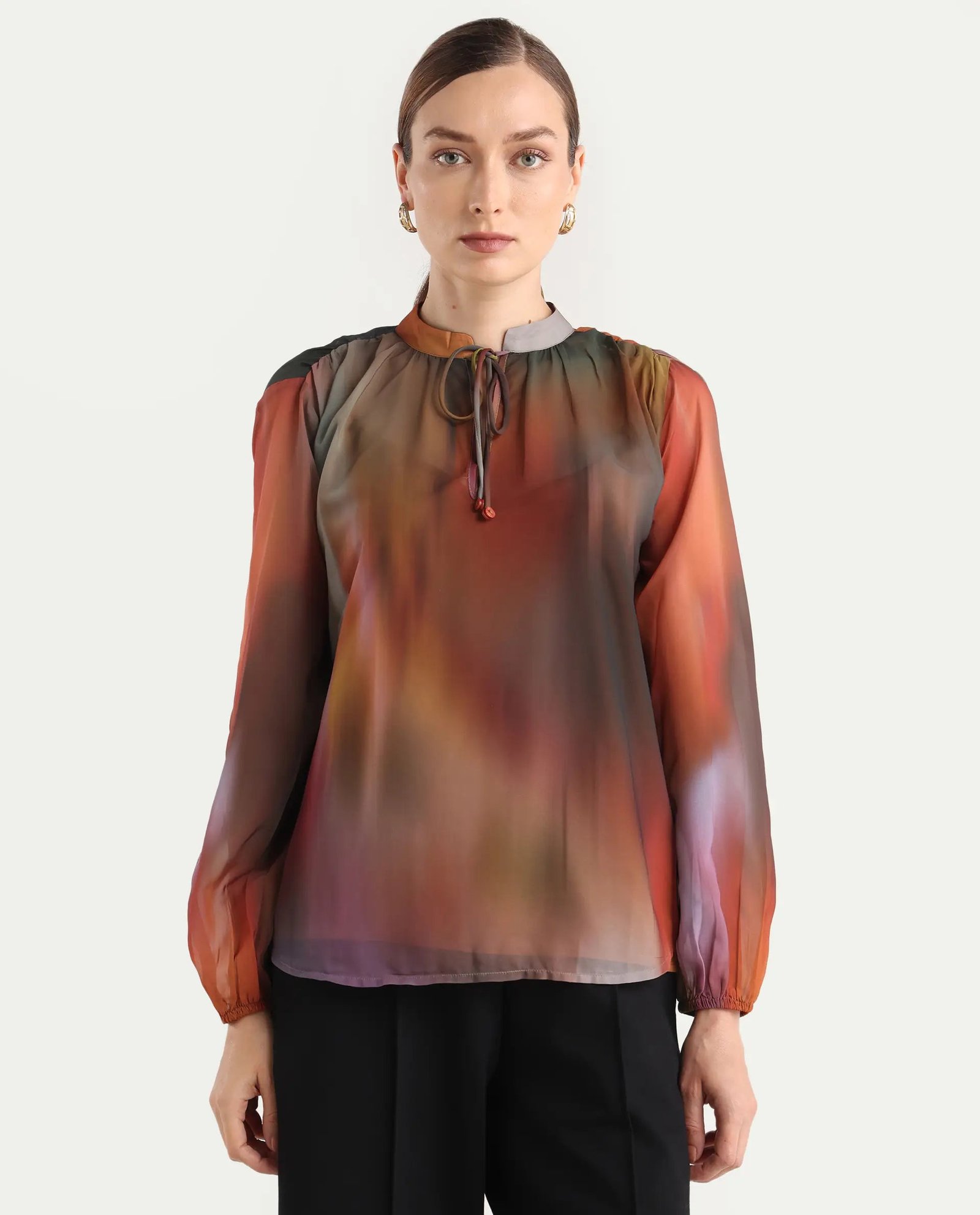 Rareism Women Nucos Multi Round Neck Pull On Closure Relaxed Fit Printed Top - Image 3