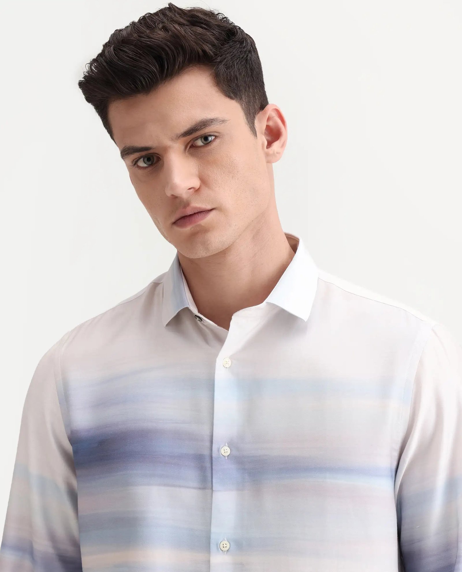 Rare Rabbit Men's Pumot Off White Cotton Blend Abstract Print Regular Fit Full Sleeve Collared Shirt - Image 7