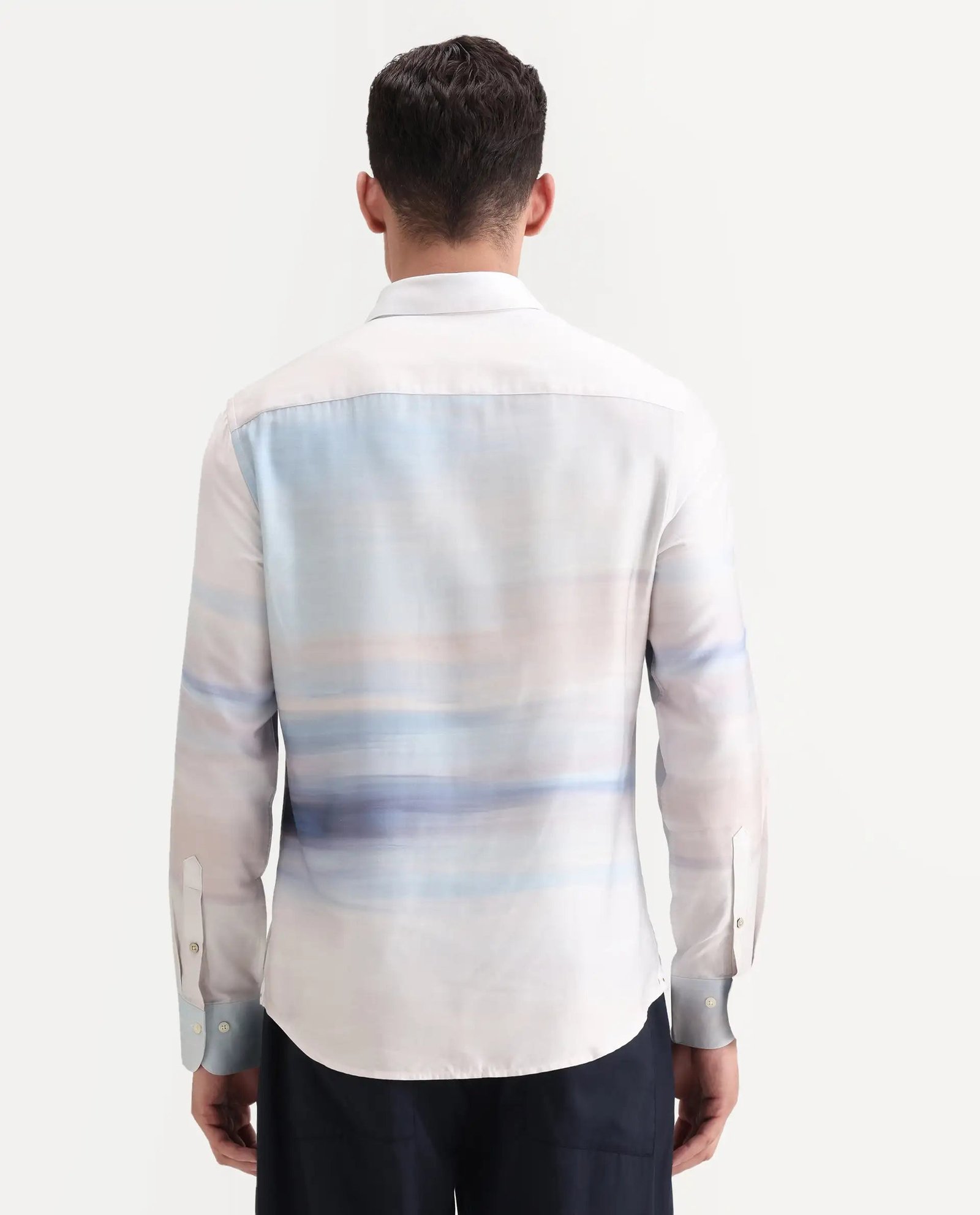 Rare Rabbit Men's Pumot Off White Cotton Blend Abstract Print Regular Fit Full Sleeve Collared Shirt - Image 8