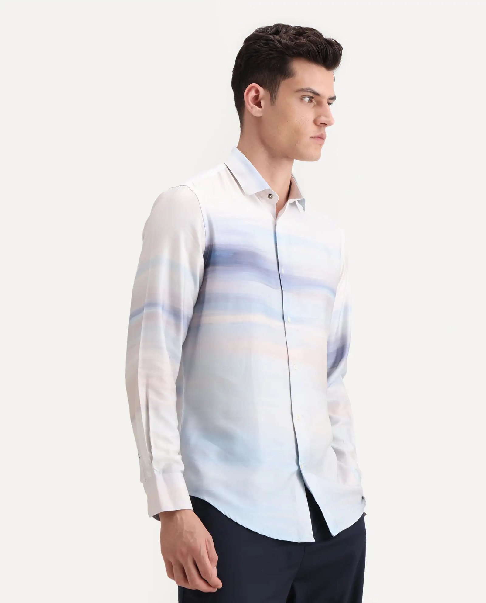 Rare Rabbit Men's Pumot Off White Cotton Blend Abstract Print Regular Fit Full Sleeve Collared Shirt - Image 6