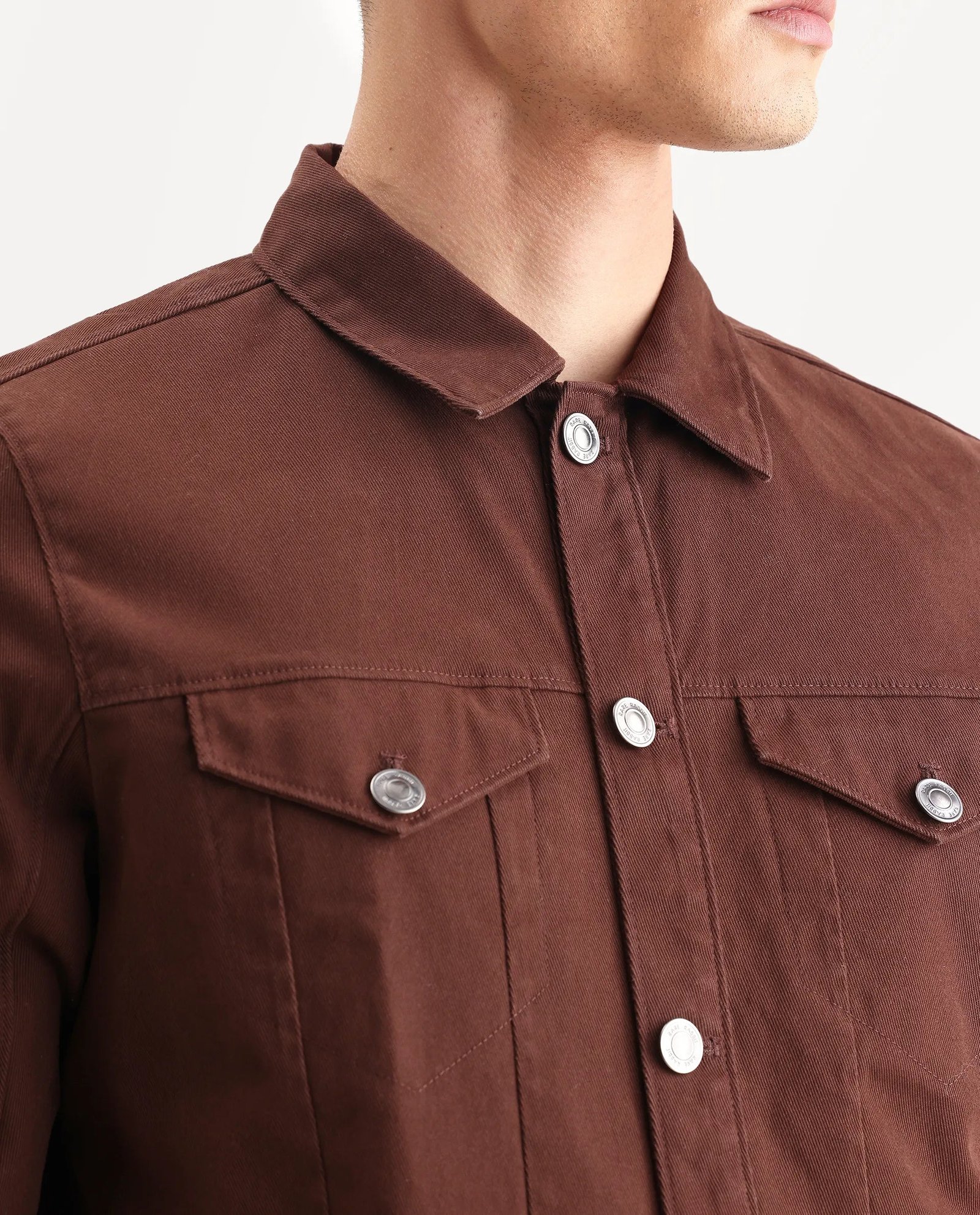 Rare Rabbit Men's Scut Brown Cotton Blend Fabric Collared Neck Relaxed Fit Plain Jacket - Image 3