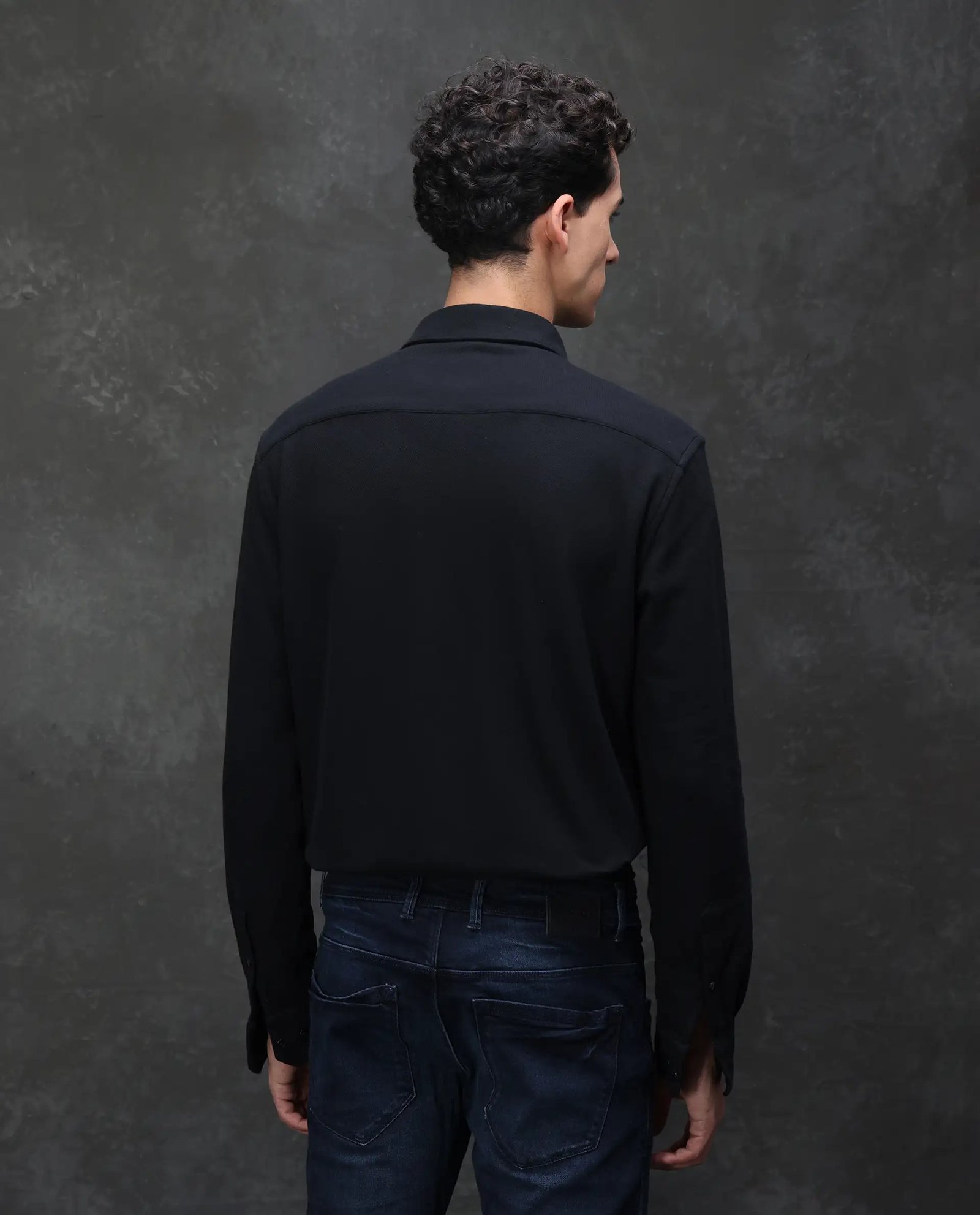 Rare Rabbit Men's Vane-25 Black Cotton Plain Regular Fit Full Sleeve Button-Down Collar Shirt - Image 7